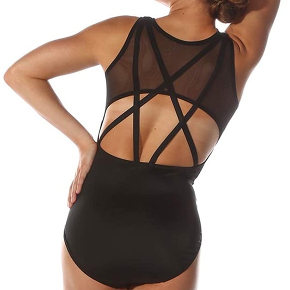 Black rhinestone dance leotard - Picture 9 of 10